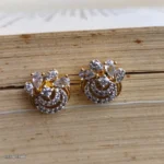 Clear Teardrop Crystal Hoop Earrings with Pave Stone Detail - Image 2