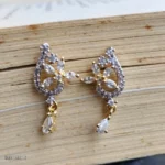 Gold-Tone Asymmetrical Crystal Tear Drop Earrings - Image 2