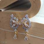 Gold-Tone Asymmetrical Crystal Tear Drop Earrings