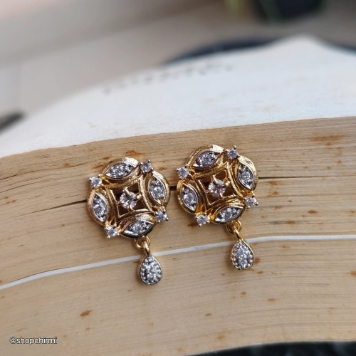 CHLT03 Cubic Zirconia Geometric Drop Earrings for Women _ Teardrop Jewellery Cubic Zirconia Geometric Drop Earrings for Women | Teardrop Jewellery - Image 1