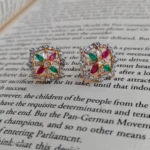 Multicolor Floral Earrings | CZ Designer Studs