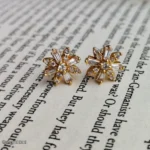 Crystal Floral Stud Earrings | Designer Jewellery