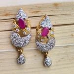 Ruby Stone Teardrop Earrings | Designer Jewellery