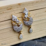 Gold-Toned Two-Tone Stone Teardrop Earrings