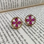 Red Stone Statement Earrings for Women | Designer Party Wear Jewellery