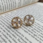 Gold Crystal AD Stone Statement Earrings for Women | Designer Party Wear Jewellery