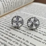 Silver Crystal AD Stone Statement Earrings for Women | Designer Party Wear Jewellery