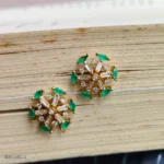 Green Crystal Starburst Stud Earrings for Women - Image 2