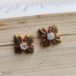 Vintage Floral Crystal Stud Earrings for Women - Image 2