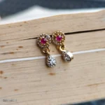 Ruby Halo Drop Earrings for Women - Image 2