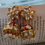 Star stone studded Red Jhumka