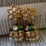 Star stone studded Green Jhumka