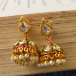 Classic Red Jhumka Earrings - Image 2